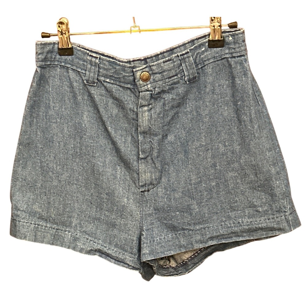 70s Dittos Denim Shorts Saddleback High Waisted Retro Disco Blue Jean Shorts